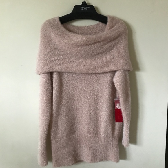 NEW NWOT Jennifer Lopez Sweater. Sparkle Pink Blush. Medium. - Picture 1 of 4